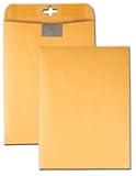 9 x 12 Postage Saving ClearClasp Envelopes, with Reusable Redi-Tac Closure & Gummed Flap, 28 lb Kraft Paper, 100 per Box (QUA43568)