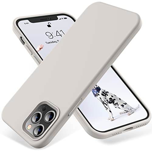 OTOFLY Compatible with iPhone 12 Pro Max Case 6.7 inch(2020),[Silky and Soft Touch Series] Premium Soft Liquid Silicone Rubber Full-Body Protective Bumper Case for iPhone 12 ProMax Case(Stone)