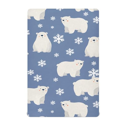 Image of Northern Bear Snow Flower Crib Sheets Stretchy Portable Sheets for Baby Toddler Breathable Soft Crib Mattress Sheet for Girls Boys