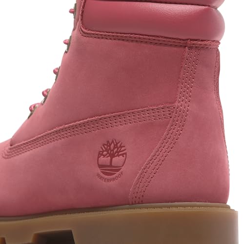 Timberland Bota feminina Linden Woods impermeável de 15 cm, Nobuck rosa médio, 36