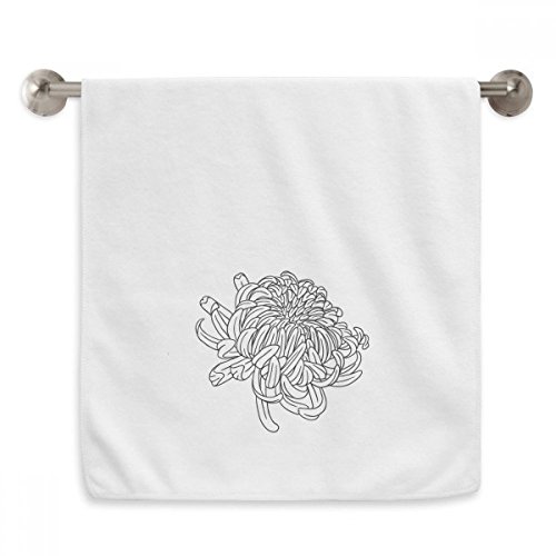 Serviette fleur chrysanthème 13x29 pouces en coton doux blanc - 2