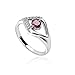 Produktbild MATERIA Damen Ring 925 Sterling Silber Zirkonia granat rot weiß rhodiniert deutsche Fertigung #SR-106, Ringgrößen:54 (17.2 mm Ø)