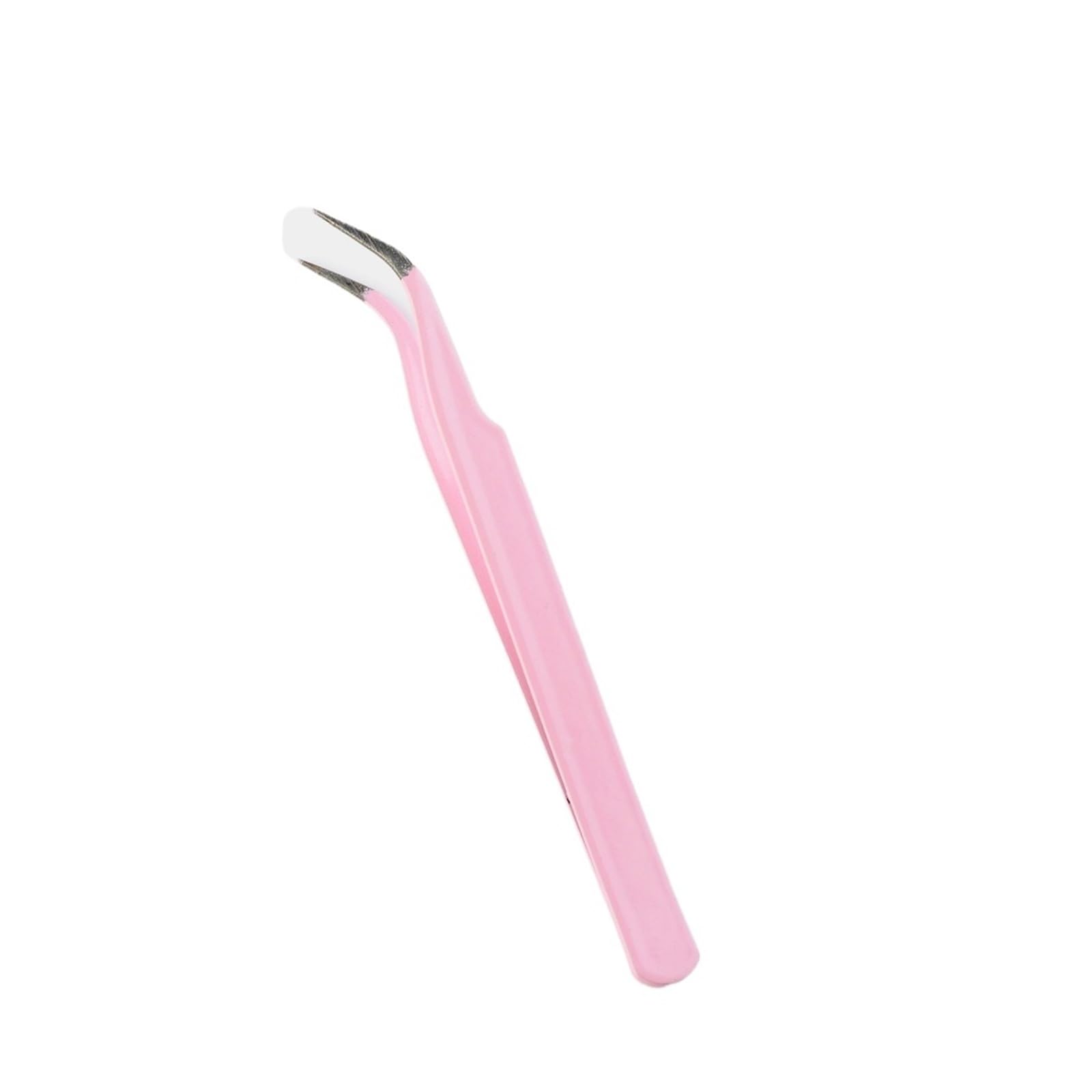1Pc Stainless Steel Eyelash Extension Tweezers Curved Straight Lashes Tweezer Non-Magnetic Eyelashes Nail Makeup Tools(Pink-15)