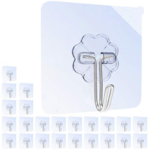 Preisvergleich Produktbild iToncs Klebehaken, wasserdicht, selbstklebend, strapazierfähige Wandhaken, 9,1 kg (max.), für Zuhause, Küche, Badezimmer, 24 Stück