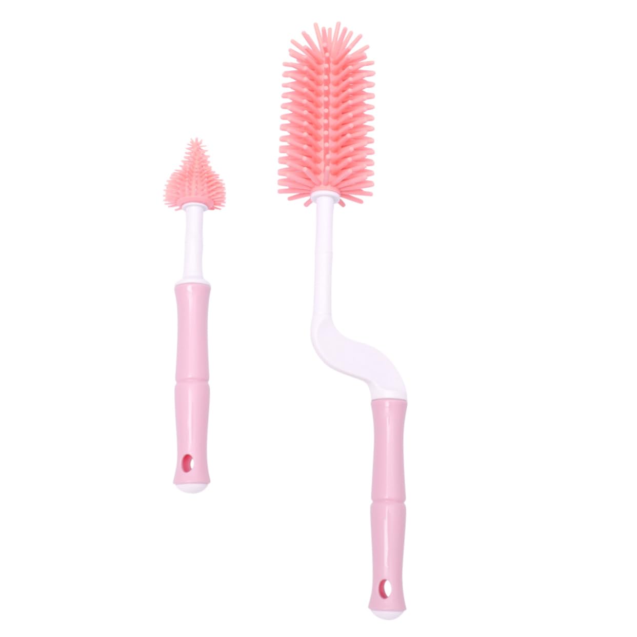 ULTECHNOVO 3juegos Cepillos Limpiabiberones Diseño Rotatorio De Set De Accesorios para Limpieza De Biberones y Chupetes Color Rosa