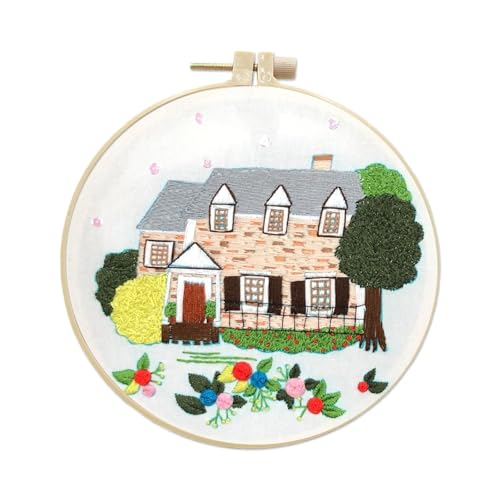 Kit broderie complet avec cerceau idée cadeau loisirs créatifs