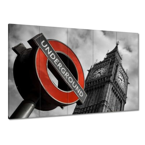 Tableau métro de Londres 100x70 cm décoration murale toile
