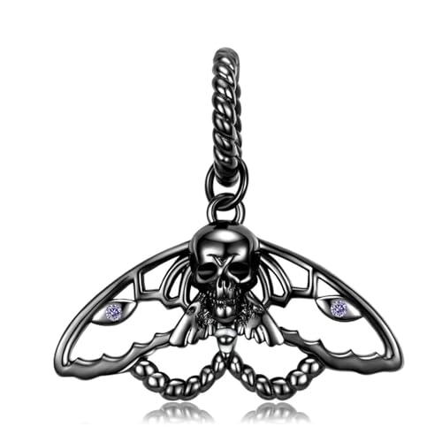 Collier papillon crâne argent 925 fait main gothique chic