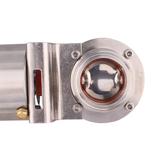 Dernord 2 Inch Tri Clamp Sanitary Butterfly Valve, Pneumatic Actuator Valve Ss304 With Single Acting #TOP1