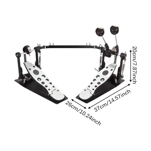 Pedal doble para bombo con cadena para batería miniatura 3