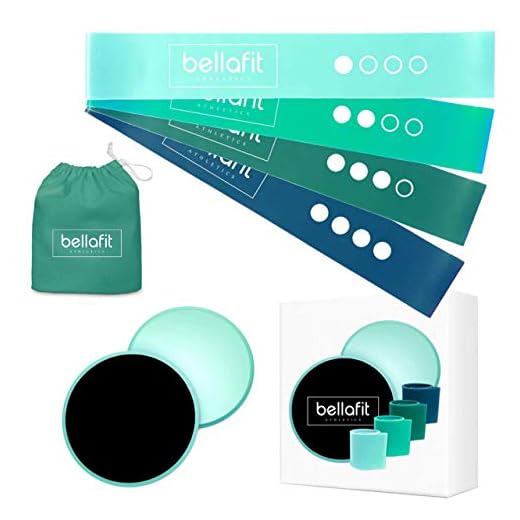 80 Day Obsession Equipment | 4 Resistance Loops Exercise Bands and 2 Exercise Sliders Fitness Equipment | Booty Bands and Core Sliders Workout Home Gym Equipment For Women (Green)