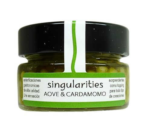 Singularities sabores - Esferificaciones de Aceite de Oliva Virgen Extra & Cardamomo - Perlas de Aceite Gourmet aromatizadas con Cardamomo para Aliño o Decoración - 55 g