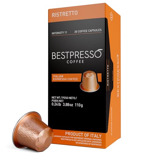 Bestpresso Coffee for Nespresso Original Machine 120 pods Genuine Espresso Ristretto Blend(High Intensity), Pods Compatible with Nespresso Original