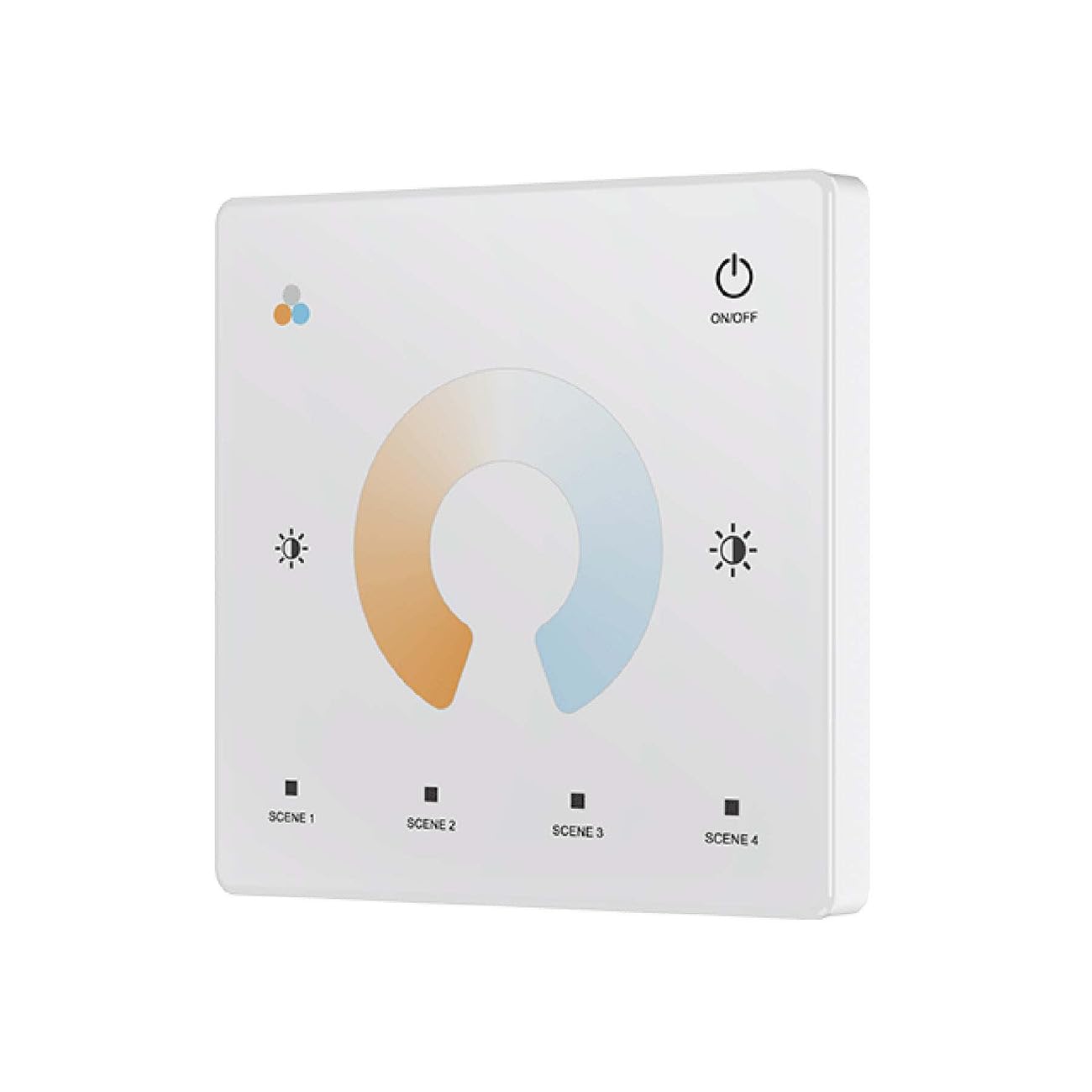 White 1 Zone 2.4GHz RF Wireless Wall Mounted Touch Glass Panel Remote Control for CCT LED Strip Lights (CR2032 Battery) โ image 1