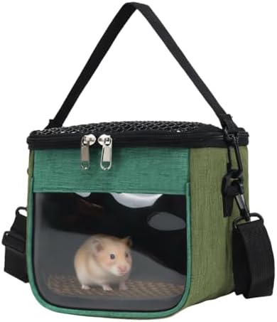 Bolsa de transporte de animales pequeños, bolsa de viaje portátil para mascotas con correa para el hombro y alfombrilla extraíble para hámsters, planeadores de azúcar y ardilla voladora