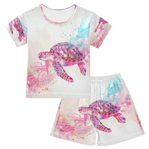 senya Short Sleeve Pajamas Sets Summer Cotton Sleepwear Marine Turtle Jellyfish Innovative Page Design Soft Dr