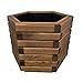 HolzGarden Pflanzkübel Holz 50x40x43 cm Imprägniert Farbe Teak Wetterfest Blumenkasten Blumentopf Groß Außen Balkon Garten Pflanzkasten Sechseck 57l Serie FORNEA