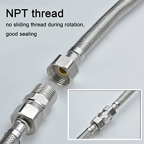 Zouni ZOUNI-230315001 5Pcs Hex Nipple 1/4 Inch Male X 1/4 Inch Male Pipe Fittings, 304 Stainless Steel Npt 1/4 Inch Male Threaded Pipe Adapter Fittings Equal Nipples Connectors thumb #4
