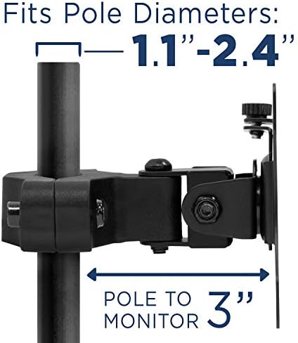 Mount-it! Universal VESA Pole Mount | Full Motion TV Pole Mount Bracket | VESA 75 100 | Fits TVs or Monitors Up to 32 Inches