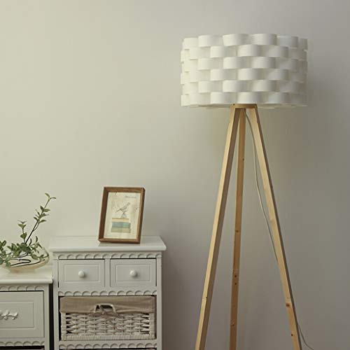 Preisvergleich Produktbild FORWIN Stehleuchte- Europäischen Stil Stehlampe Wohnzimmer Vertikale Tischlampe Schlafzimmer Nachttischlampe Studie Leselampe Innenbeleuchtung (Farbe : Pine wood-Mobile Phone Contro switch)