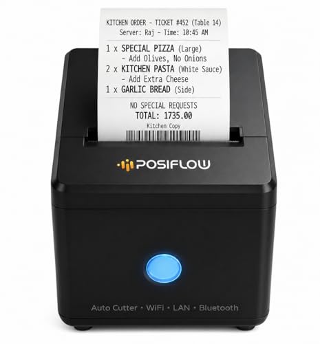 Image of 80mm Thermal Receipt Printer KP307-UEWB | USB+LAN + WiFi+ BT | Heavy Duty Auto Cutter | Fast Billing Printer for Restaurant, Retail, POS, KOT & Token Printing (PSFKP307-(USB+LAN+WiFi+BT))
