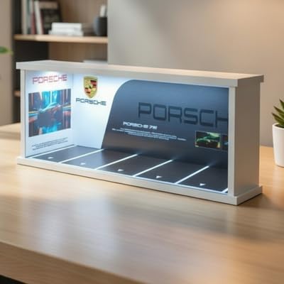 Image of Art Monk Premium LED Luxury Car Diorama Display Case for Diecast Models | Wooden Frame Car Garage Display Box with LED Light | Dustproof Collector Showcase