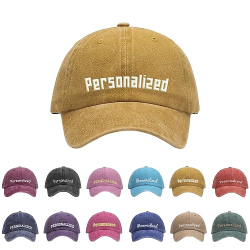 GELLEDI Cappellino da Baseball Personalizzato con Testo Ricamato, Cappello Unisex