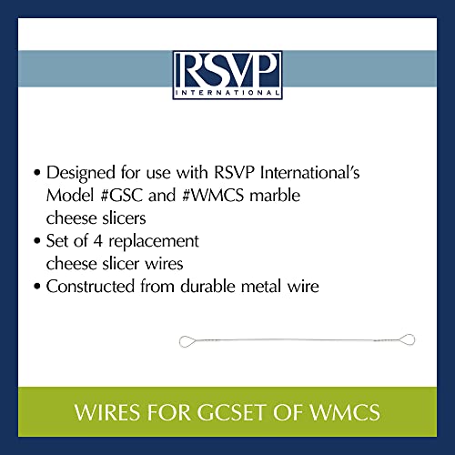 RSVP International Slicer Cut Cheese, Meats & Other Appetizers, #GRY-5 or #WMCS, Replacement Wires for Green and White Marble