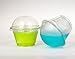 Golden Apple, 7oz-50sets Clear Plastic Dessert Cups, Parfait Cups with Dome lids No Hole