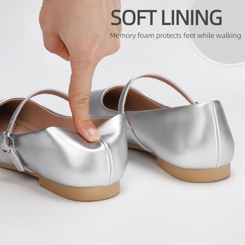 Image of Women's Mary Jane Shoes, Ballet Flats for Women, Square Toe Shoes for Women