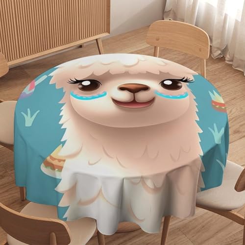 Nappe ronde alpaga lavable et infroissable pour table à manger - 5