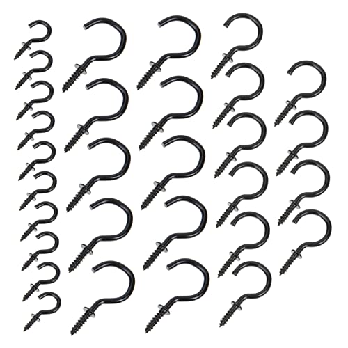 SOLUSTRE Metal Screw Hooks Heavy Duty 30pcs Screw Self Tapping for Indoor/Outdoor Use