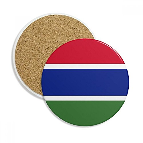 DIYthinker Le Drapeau National Gambie Afrique Pays Pierre Boisson Céramique sous-Verres pour la Tasse Coupe 2pcs Cadeaux Multicolor