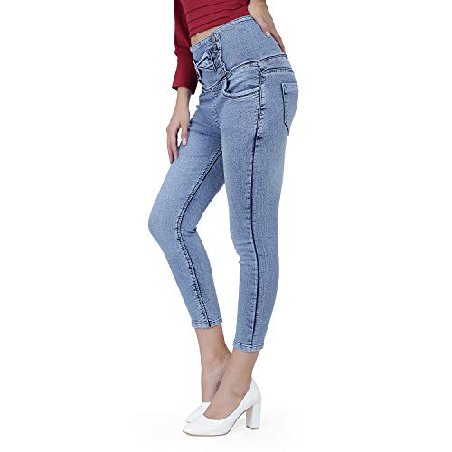 Image of PARIS HAMILTON Women's High Waist Slim fit Stylish Denim Stretchable Jeans