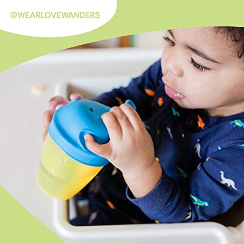 Silicone Sippy Cup Lids (5 Pack) - Elephant Silicone Spout Makes Cup into Spill-Proof Sippy Cup for Babies and Toddlers