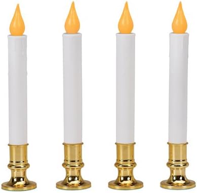 Sylvania NOMA/INLITEN-IMPORT V24329 4 Pack 9" Battery Operated Flickering LED Candle Orange