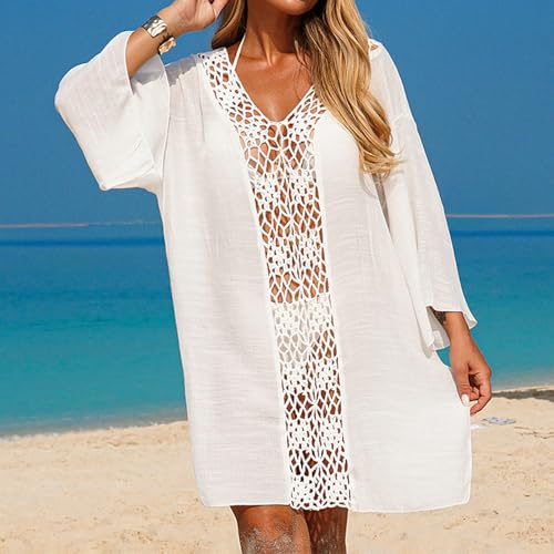 Traje de baño túnica de playa corta estilo bohemio suelto para verano 6