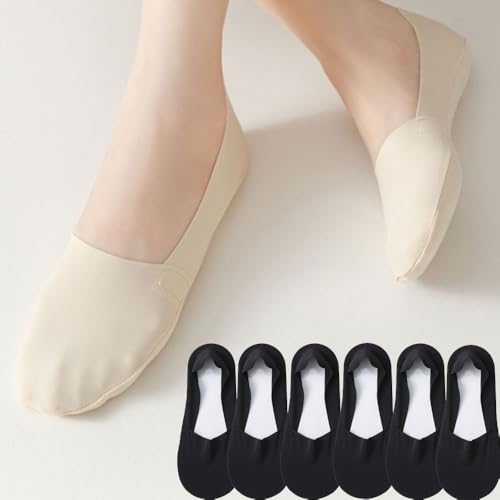 Womens No Show Thin Socks Cotton Nylon Low Cut Liner Non Slip hidden Invisible Socks for Flats Sneaker 6 pack