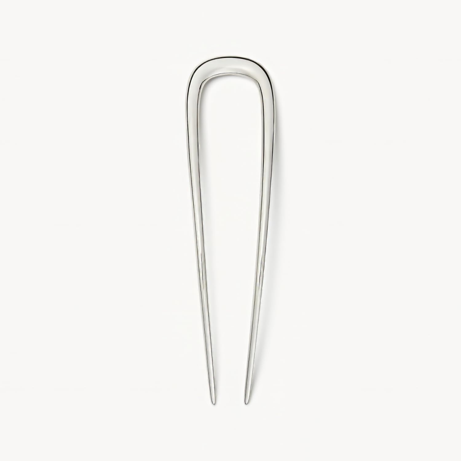 MACHETE Midi Oval French Hair Pin for Thin Thick Hair in Silver, 5 Inch Women Girls Hairstyle Accessories