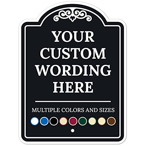 Custom Indoor/Outdoor Decorative Sign,Custom Personalized Black Sign, 12x18 Inches, ACM, Made in USA by Sigo Signs