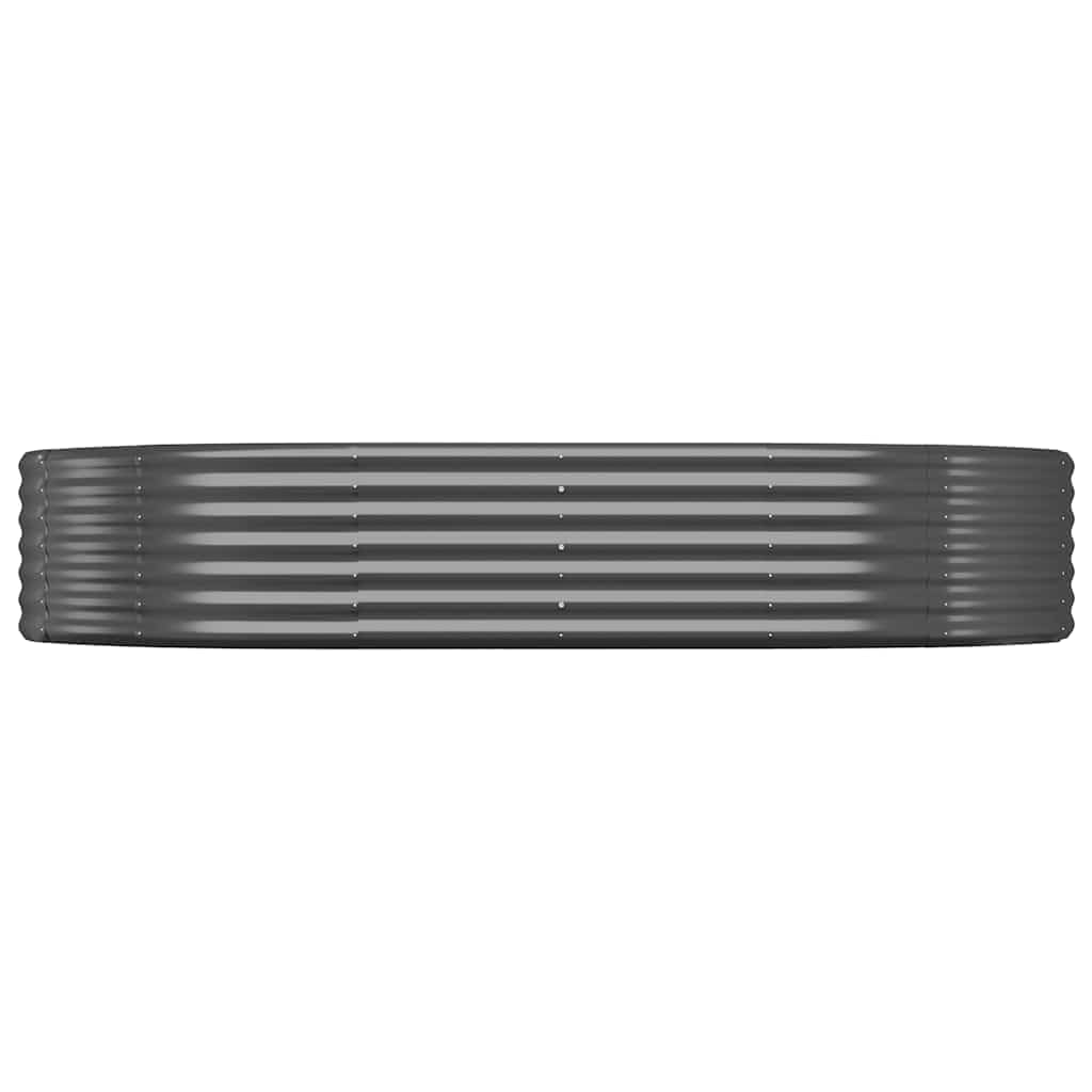 vidaXL Jardinera Arriate Elevado Macetero Maceta Tiesto Soporte para Plantas Vegetales Hierbas Acero con Recubrimiento Polvo Antracita 214x140x36 cm
