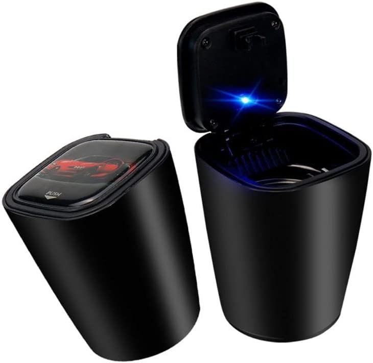 HUHAORAN2021 Ashtray Portable LED Light Car Ashtray Safe Smokeless Cigarette Holder Auto Interior Accessories Ash Tray (Type : Blue)