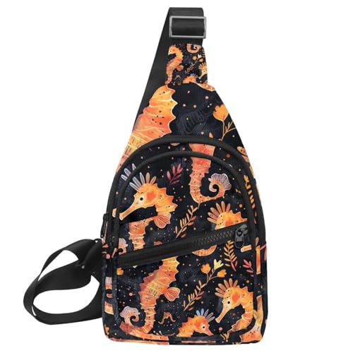 Sac bandoulière hippocampe orange idéal voyage et running