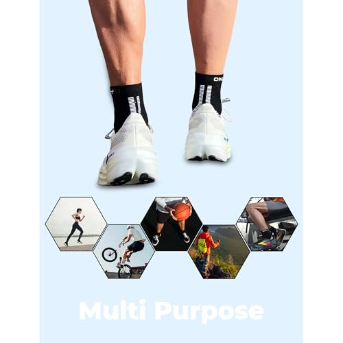 Only U Athletic Running Socks Quarter Premium Performance Socks Moisture-Wicking Seamless Cushioned Design Arch Compression2