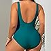 Plus Size Women One Piece Swimsuit Solid Tummy Control Bathing Suit Full Coverage Ruched Swimwear 2026 Fashion Green