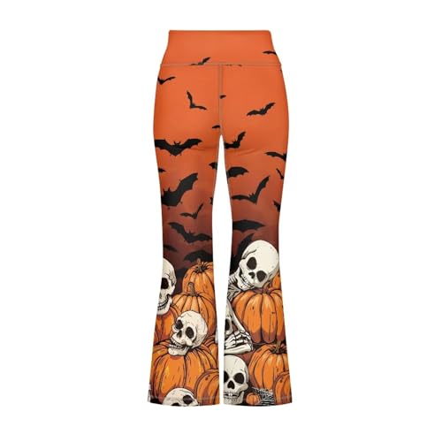 Image of Girls Leggings Floral Print High-Waisted Flared Pants 5-14 Years