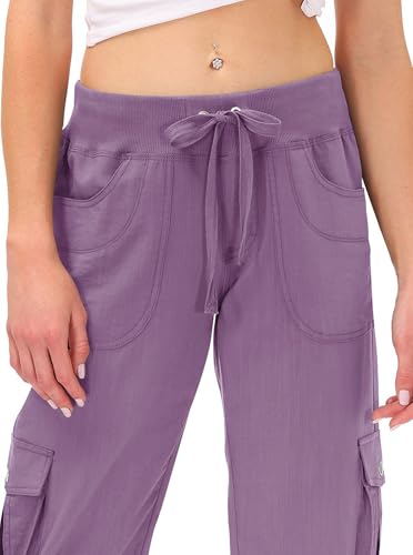 Image of MoFiz Womens Capris with Pockets Loose Fit Casual Capri Pants Dressy Lightweight Ladies Baggy Cargo Pants for Hiking