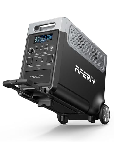 AFERIY Portable Power Station 3600W 3840Wh, Capacity Extendable to 11520Wh, Electric Generator LiFePO4 as Backup Battery, 220V-240V, EPS, UPS, BMS, Solar Generator for Camping, Travel, Power Outage