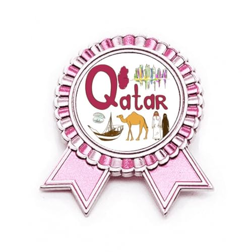 Broche rose symbole national du Qatar en métal de taille M ciselée