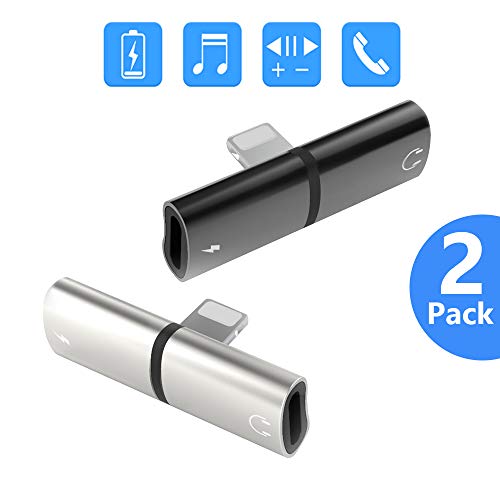 Bojuren Phone Headphone Adapter, Charger and Headphones Splitter Dongle Compatible with iPhone 7